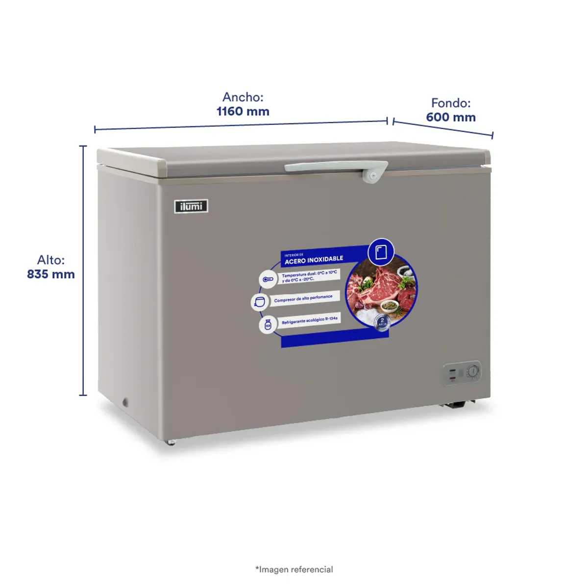 ILUMI - Congelador 340L Horizontal Ilumi TFI-3400DG