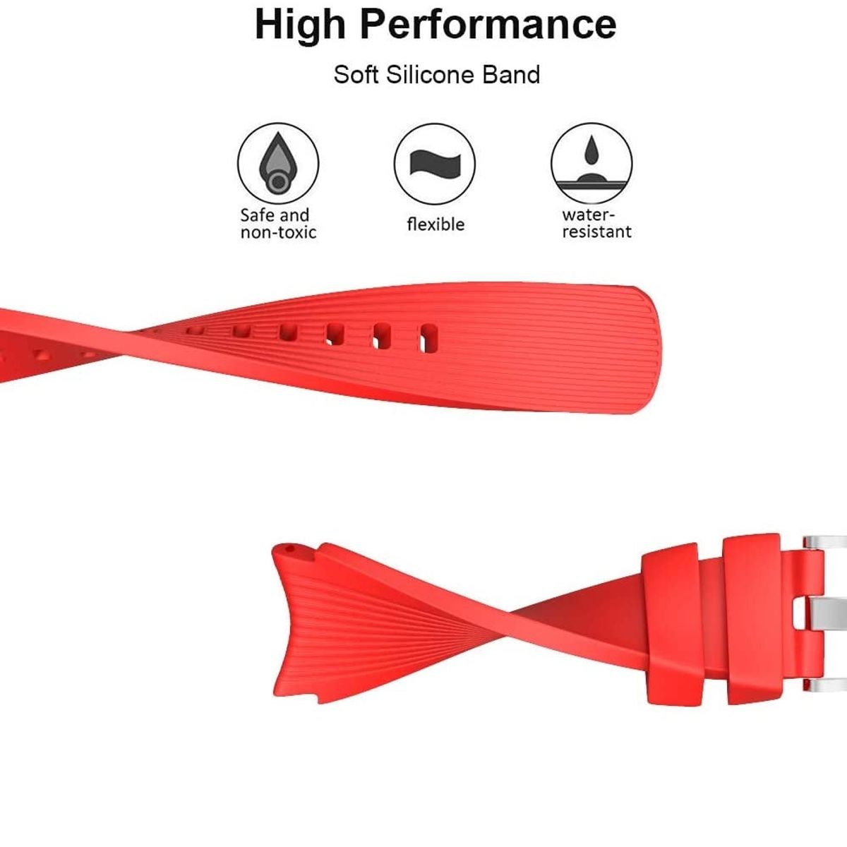 GENERICO - Correa Silicona para HUAWEI GT5 DE 46MM - GT5 PRO - Rojo