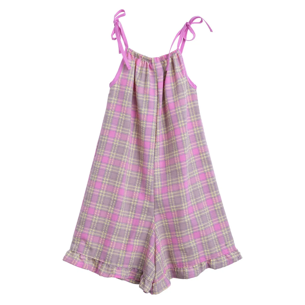 NATA COTON - ENTERIZO CUADROS ROSA