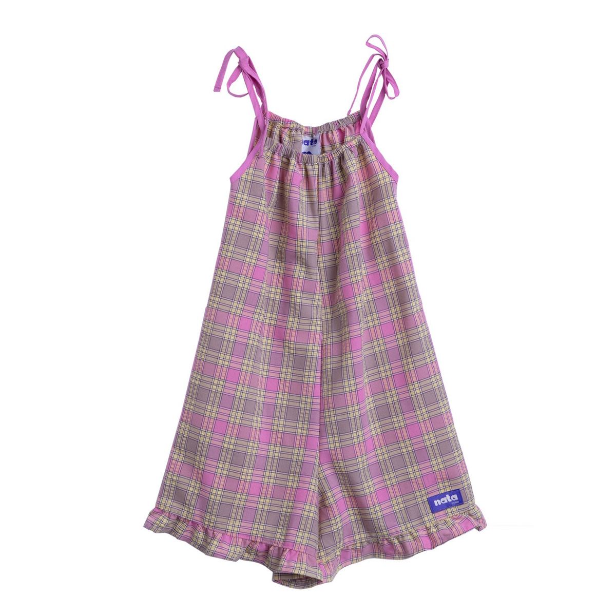 NATA COTON - ENTERIZO CUADROS ROSA