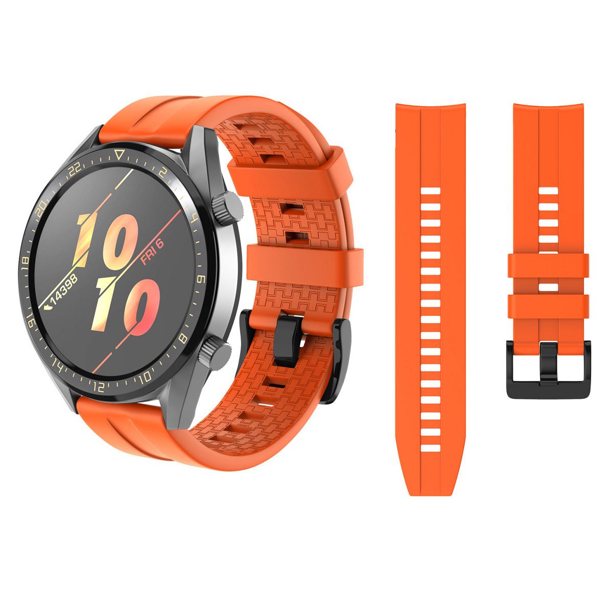 GENERICO - Correa Silicona Sport 2 para HUAWEI GT5 DE 46MM - GT5 PRO - Naranja