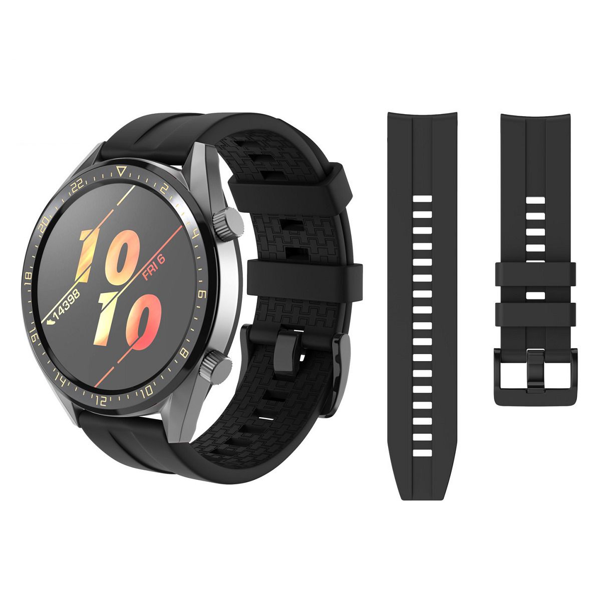 GENERICO - Correa Silicona Sport 2 para HUAWEI GT5 DE 46MM - GT5 PRO - Negro