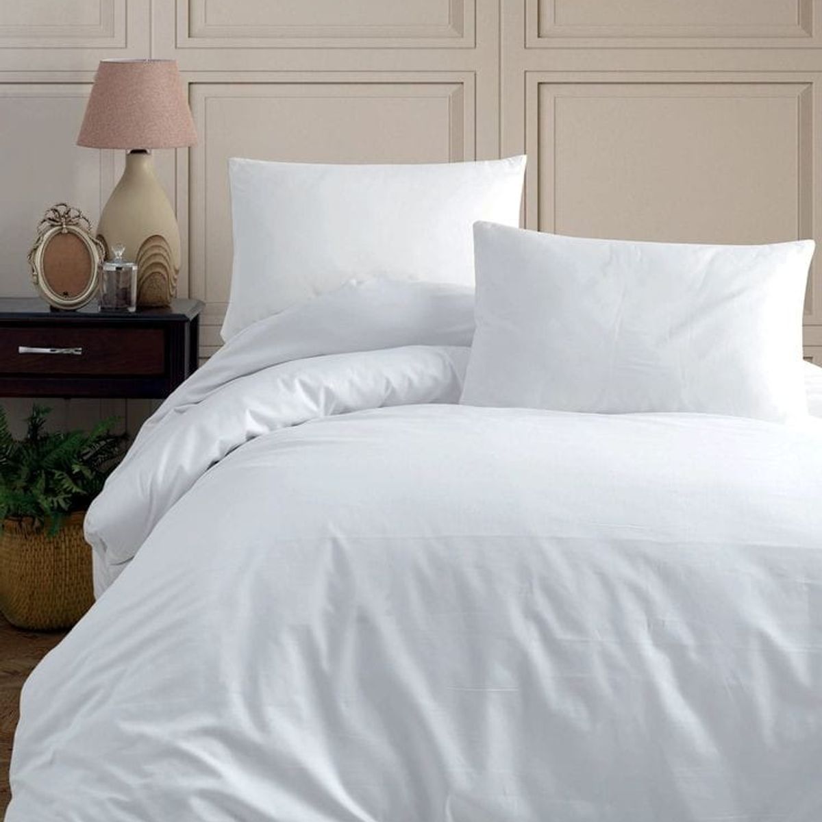 GENERICO - FUNDA NÓRDICA DE 2 PLZ COLOR BLANCO 100 % ALGODÓN