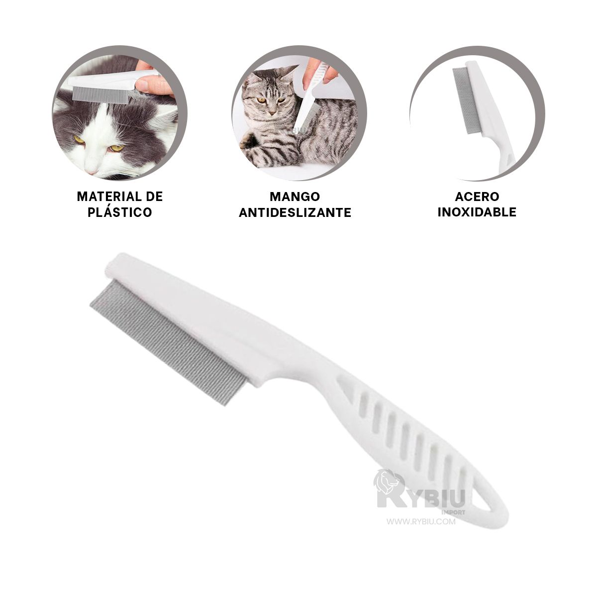 GENERICO - Peine Funcional Quita Pulgas Color Blanco Y+Regalo Agendita