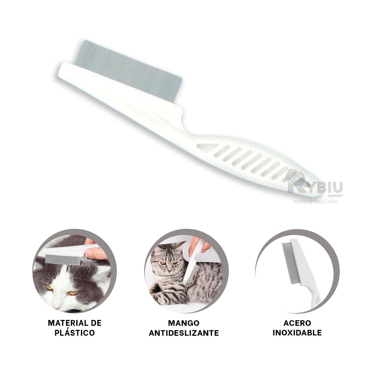 GENERICO - Peine Sencillo Antipulgas de Tono Blanco Y+Papel de Regalo