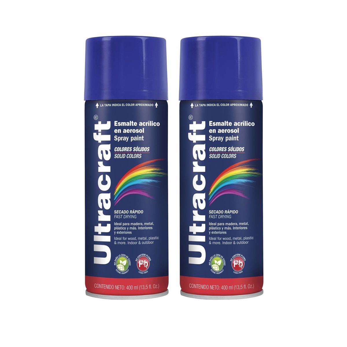 TRUPER - Pintura spray color AZUL MARINO, 2 UNIDADES ULTRACRAF TRUPER