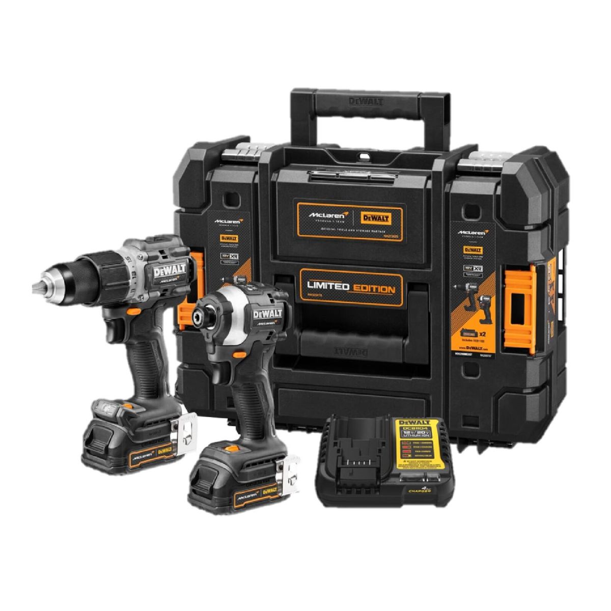 DEWALT - DCK200ME2GT TALADRO PERC  ½ + ATOR DE IMPACTO ¼ Hex - DEWALT x McLaren