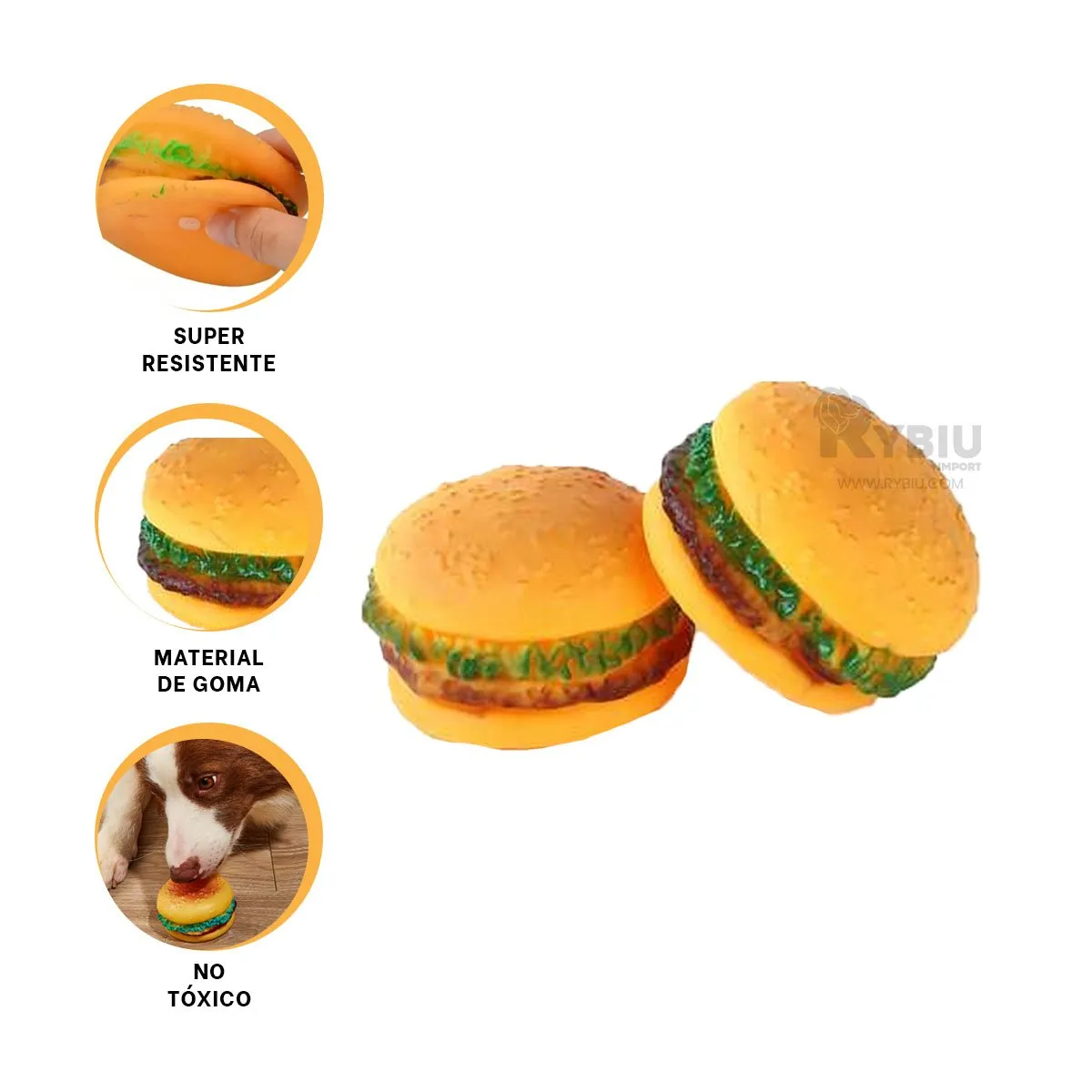 GENERICO - Hamburguesa Divertida de Mascotas Amarillo Y+Regalo Stickers