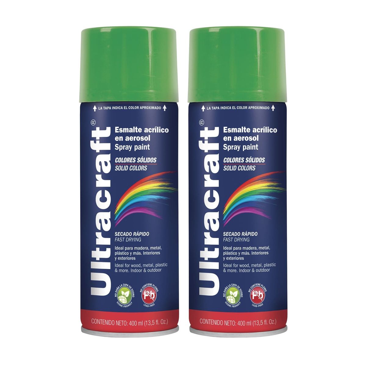 TRUPER - Pintura spray color VERDE IRLANDÉS, 2 UNIDADES ULTRACRAF TRUPER