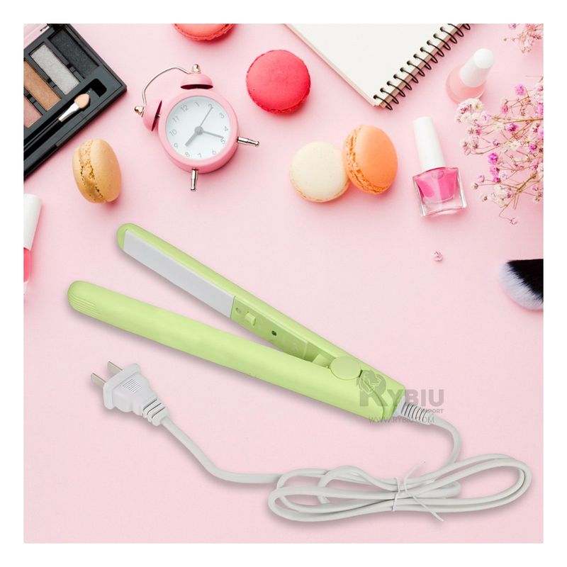 GENERICO - Plancha Portatil Mini de Cabello Verde Y+Papel de Regalo