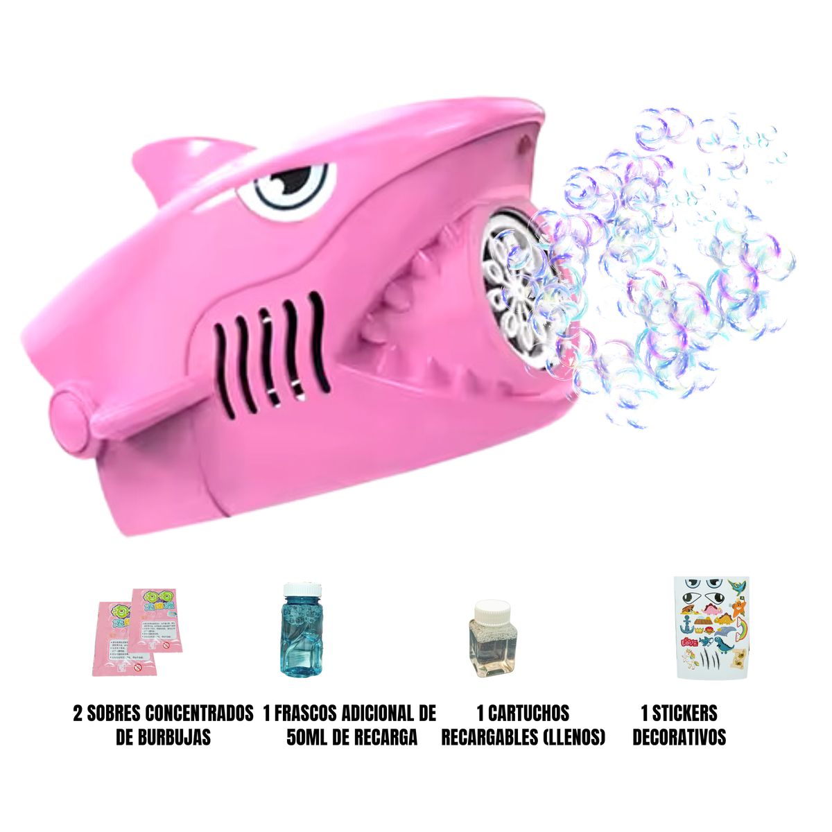 GENERICO - PISTOLA DE BURBUJAS ROSADO