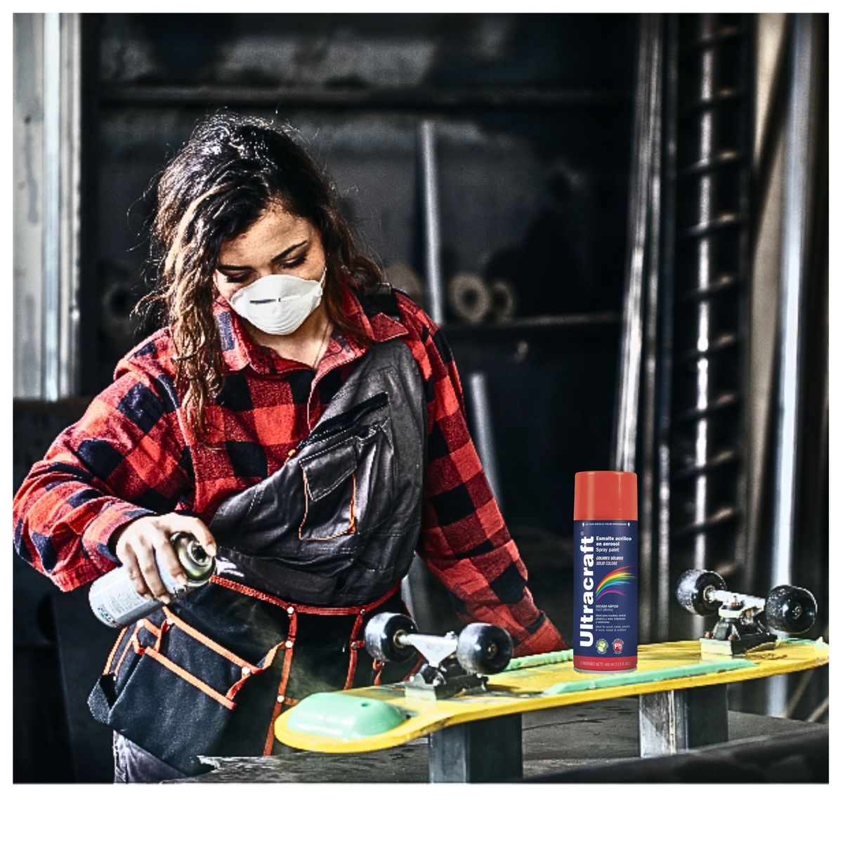 TRUPER - Pintura spray color ROJO BRILLANTE, 2 UNIDADES ULTRACRAF TRUPER