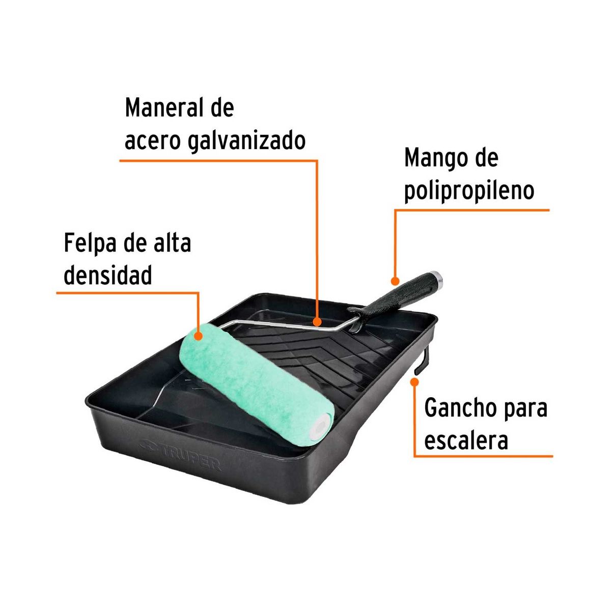 TRUPER - RODILLO 9 PINTURA PARA INTERIOR HOGAR TRUPER