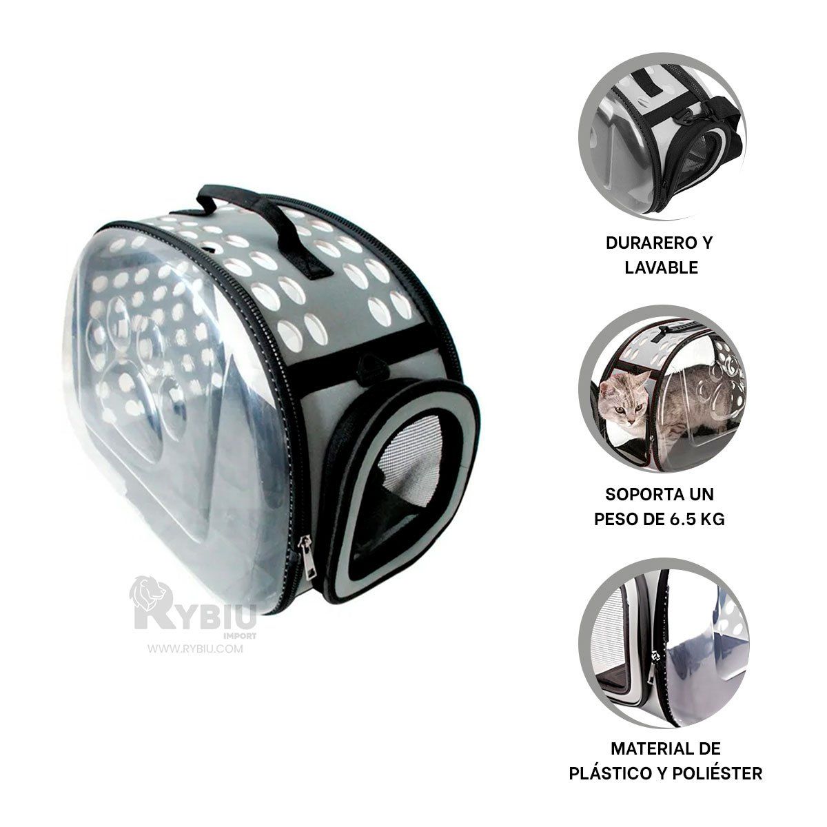 GENERICO - Maletin para Paseos de Perros Color Plomo Y+Regalo Agendita