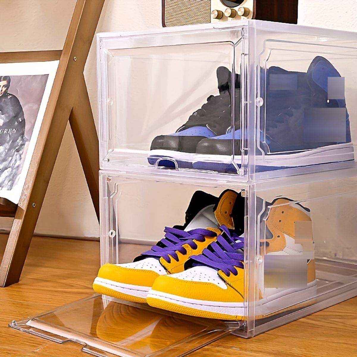 GENERICO - Set x 2 Cajas De de PP Con Tapa Acrílica Frontal Magnética