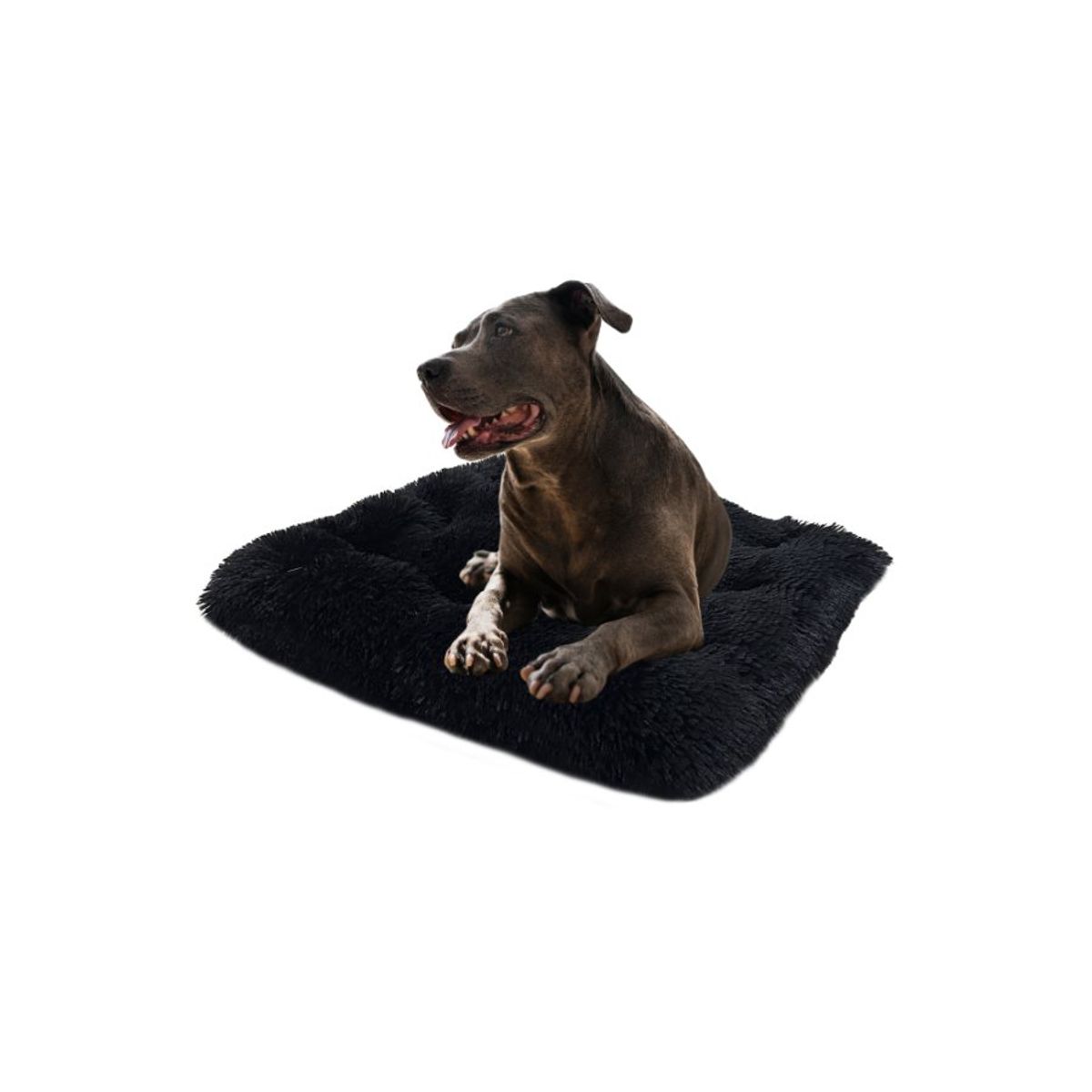 GENERICO - Cama Colchoneta pelo largo XL - Negro 70x95cm