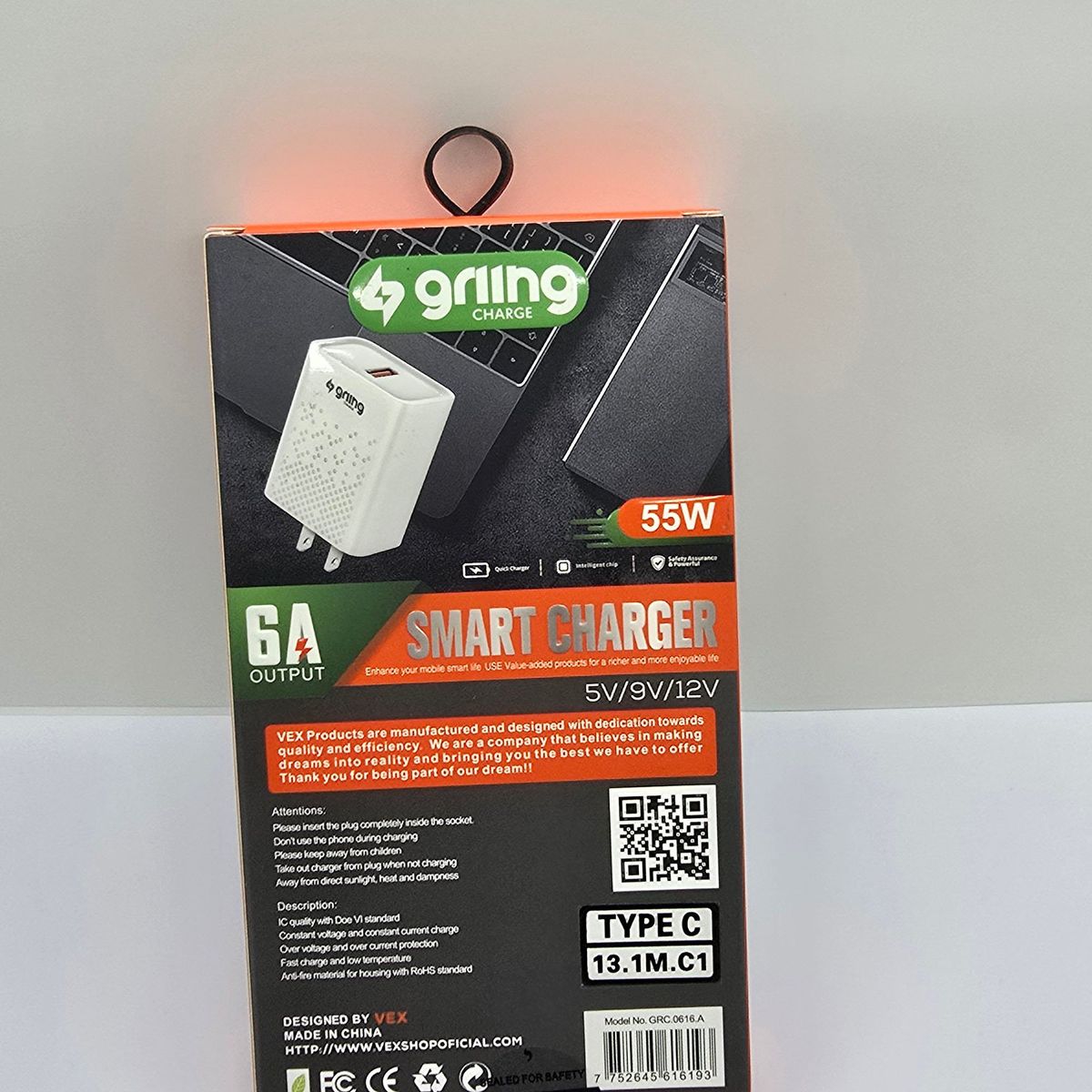 GENERICO - CARGADOR DE CELULAR GRIING 55W 6A