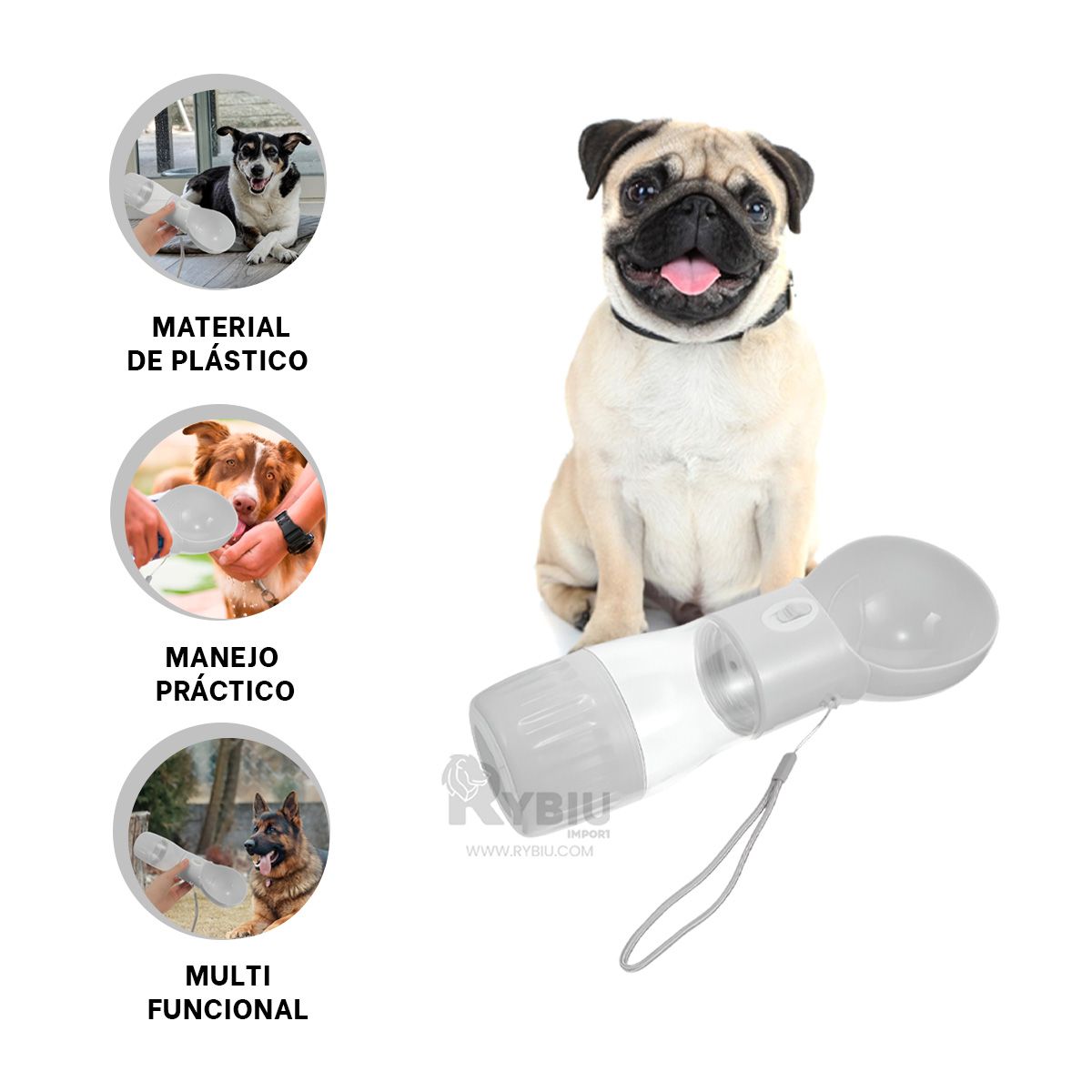 RYBIU IMPORT - Maquina para Mascotas Plomo Y+Regalo Ligas para Peinar