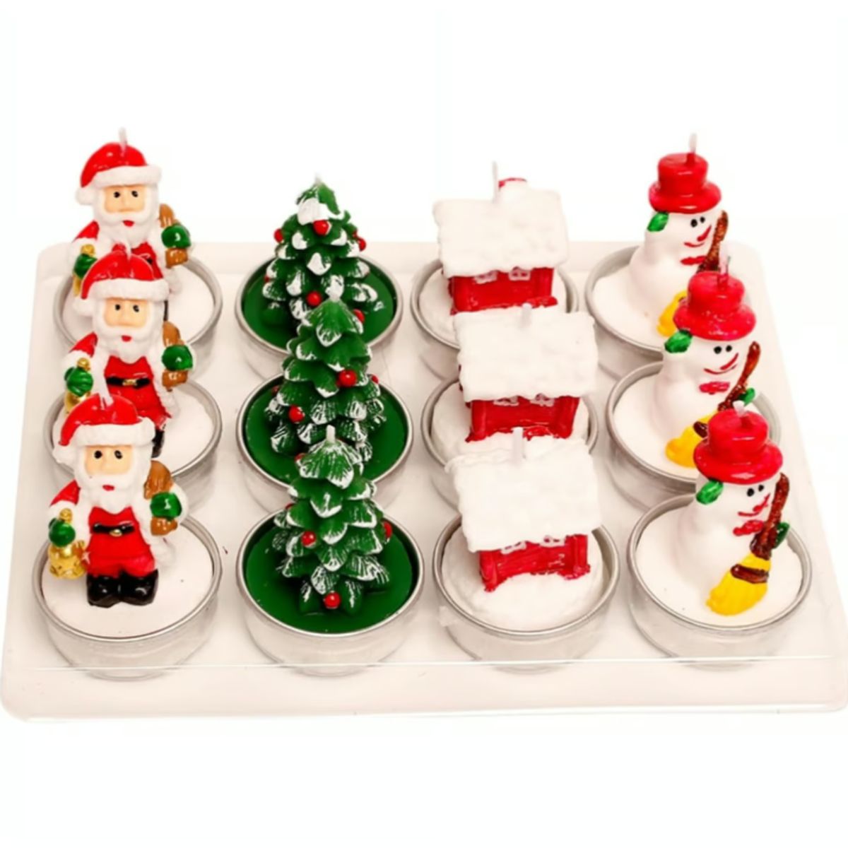 GENERICO - Set de 6 - Velas Navideñas luces para navidad de Parafina