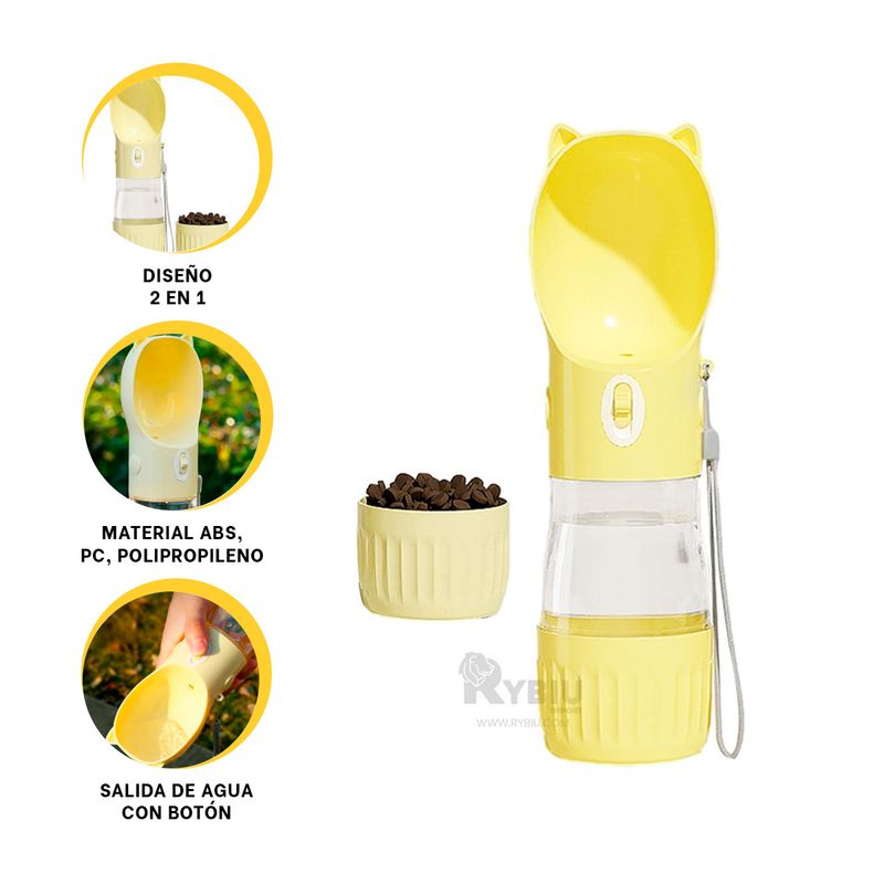 RYBIU IMPORT - Botella Hidratante de Gatos de Amarillo Y+Post-it Adhesivos