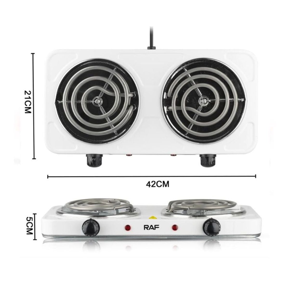 RAFF - COCINA DE DOS HORNILLAS  RAF 2000W 2 HORNILLAS.