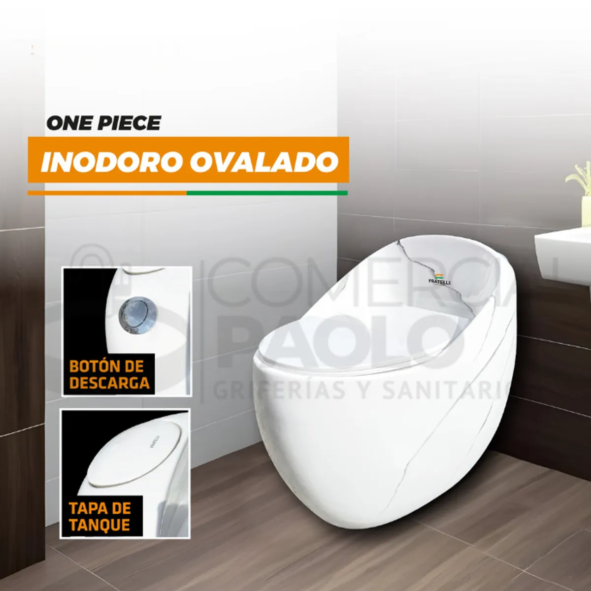 FRATELLI - INODORO ONE PIECE OVALADO MARMOLEADO 9906M