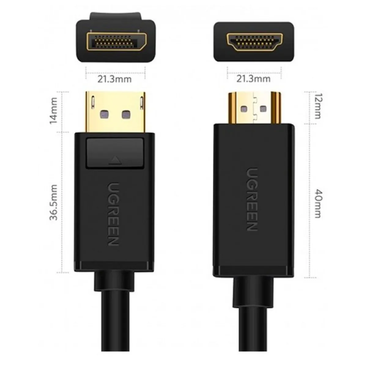 UGREEN - Cable Displayport a HDMI 4K UGREEN 30Hz 10.8Gbps 3 Metros 3D