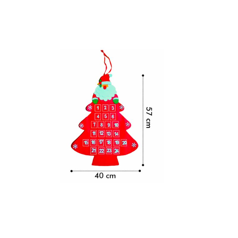 GENERICO - Calendario de Adviento en Fieltro Modelo Papá Noel