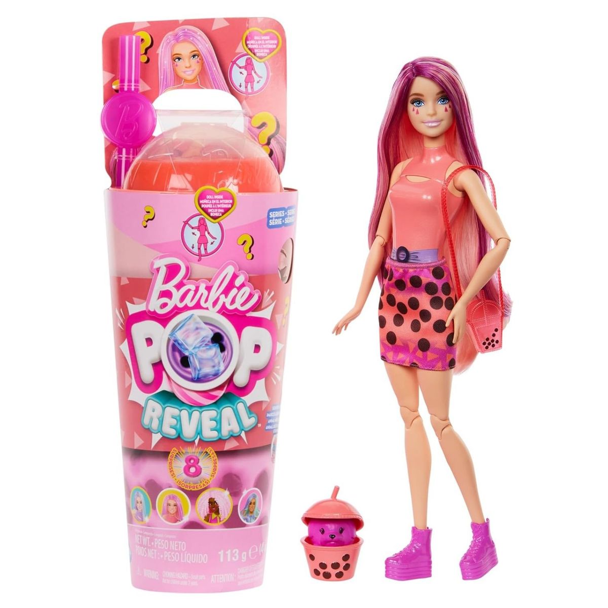 BARBIE - Muñeca Barbie Pop Reveal Bubble y Accesorios Mochi de Mango