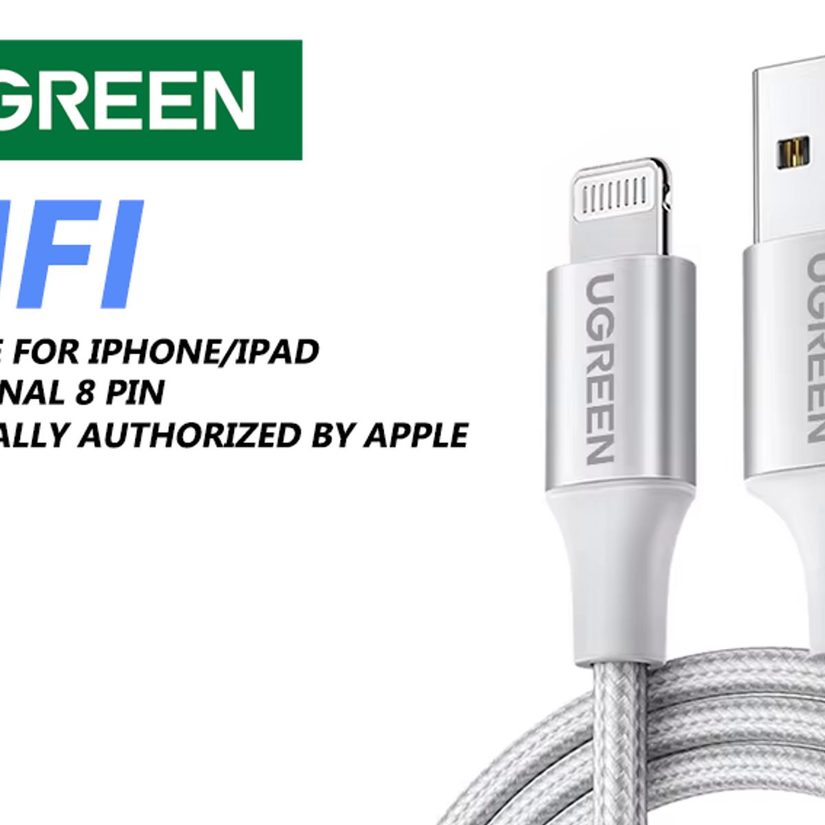 UGREEN - Cable de Carga Rapida USB a Lightning para iPhone  Ipad - UGREEN