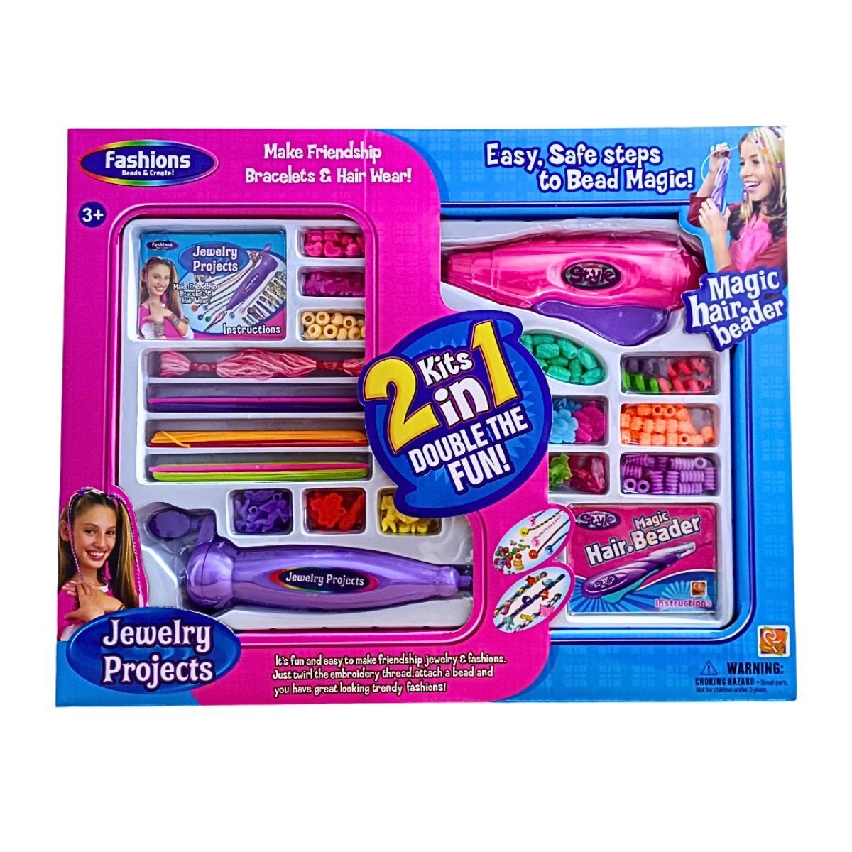 GENERICO - Juguete Kit de Cuentas 2 En 1 Para Hacer Pulseras Y Trenzas