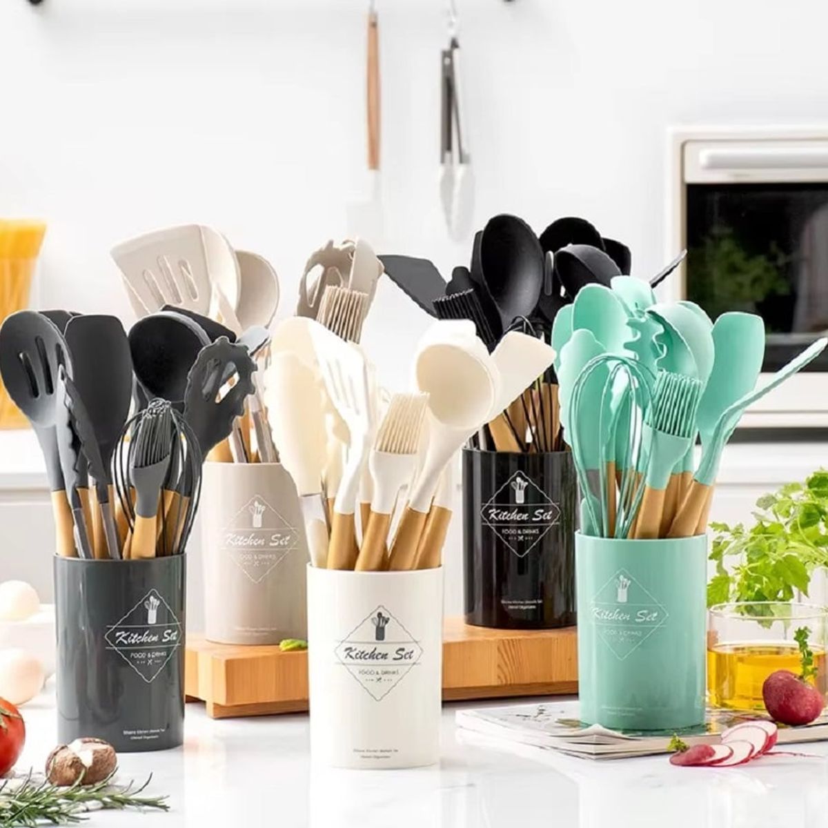 GENERICO - Juego De Utensilios De Cocina De Colores 12 Pcs Verde