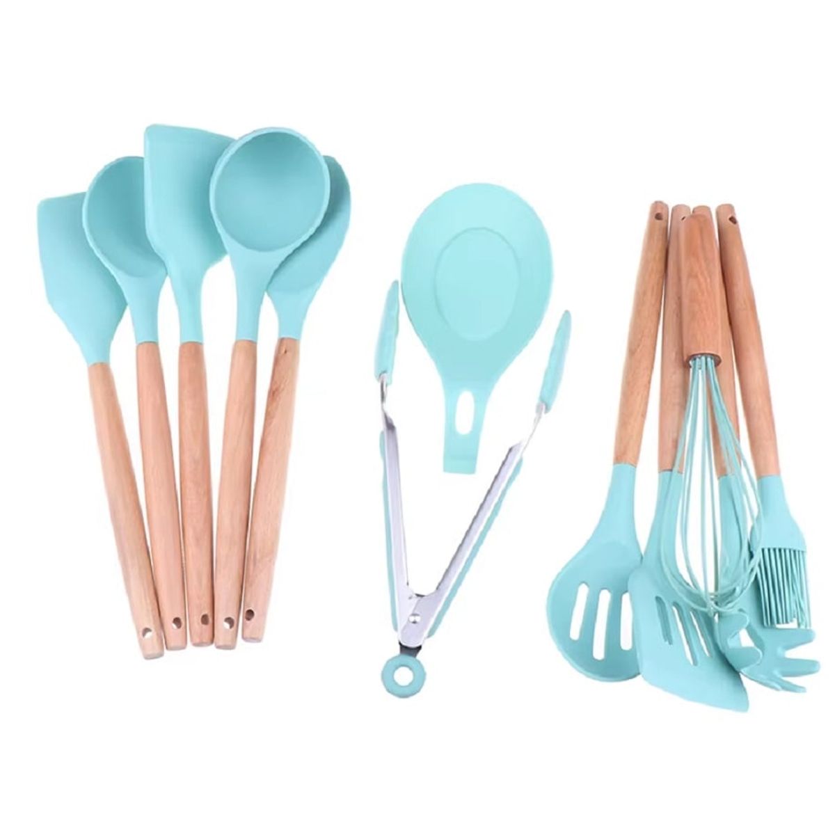 GENERICO - Juego De Utensilios De Cocina De Colores 12 Pcs Verde