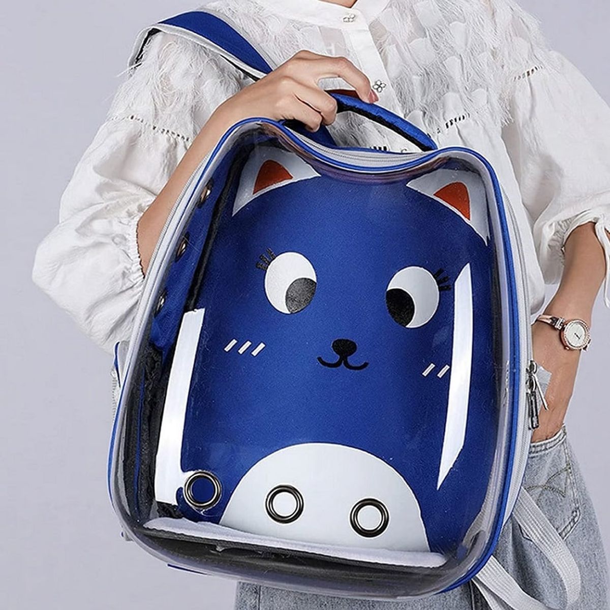 GENERICO - Mochilas para Mascotas para Perros y Gatos Color Azul