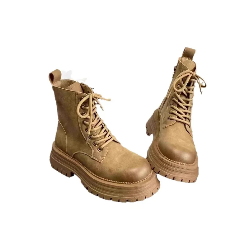 BLWOENS - Zapatos Botas de Martín para mujeres - Marrón