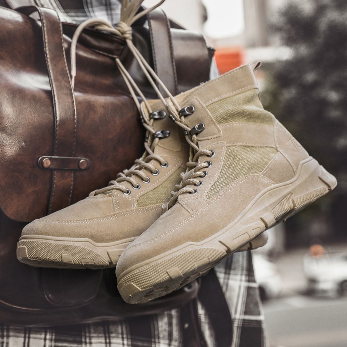 BLWOENS - Zapatos Botas de Martín para Hombre - Marrón