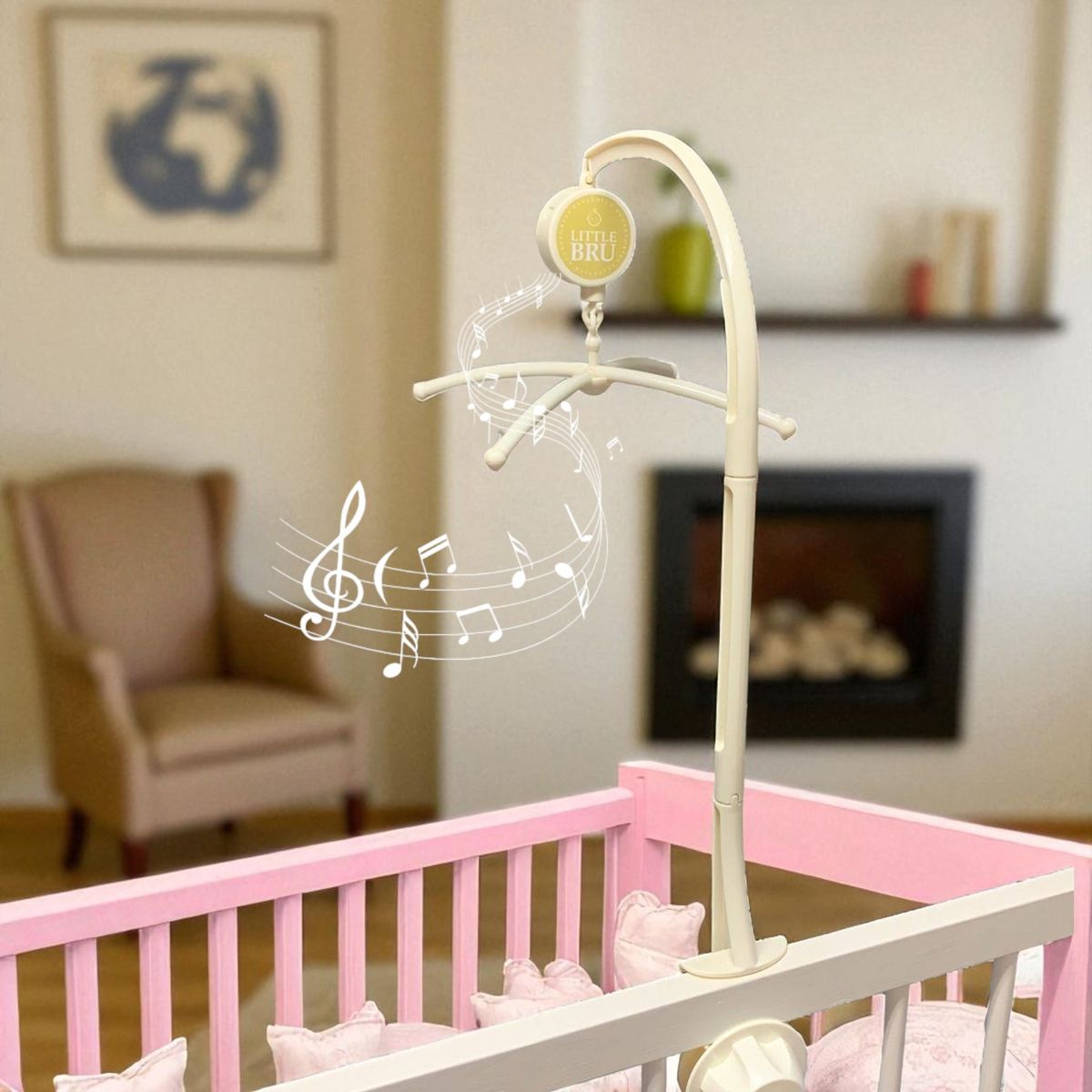 LITTLE BRU ACCESORIOS EXCLUSIVOS - Móvil para cunas musical a cuerda