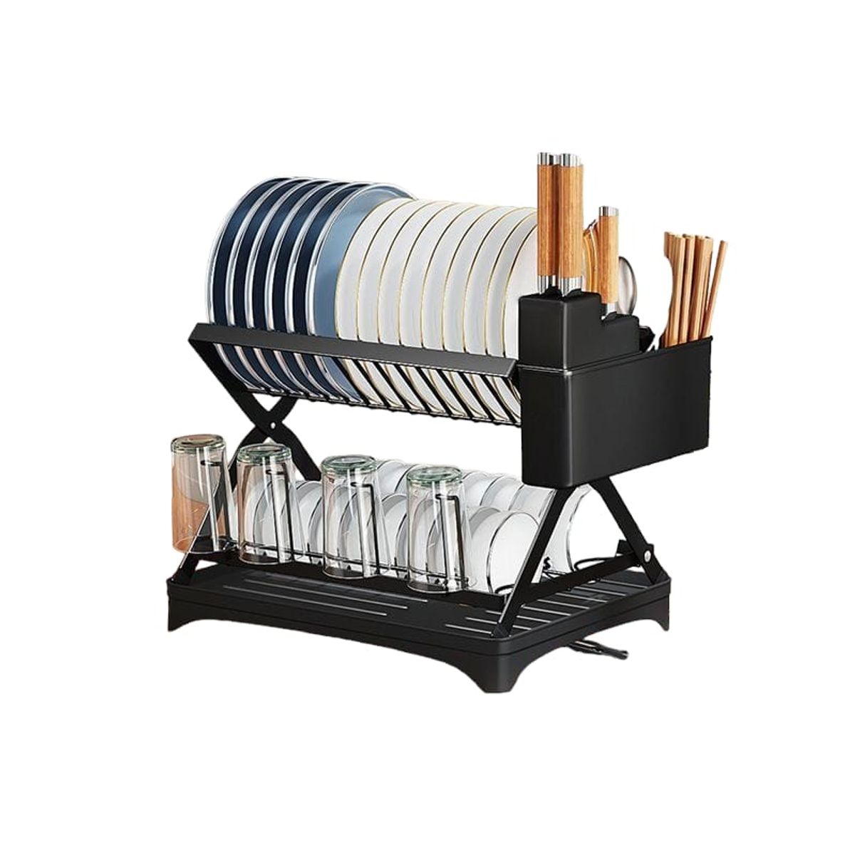 GENERICO - nuevo escurridor de platos de 2 niveles con drenaje movible