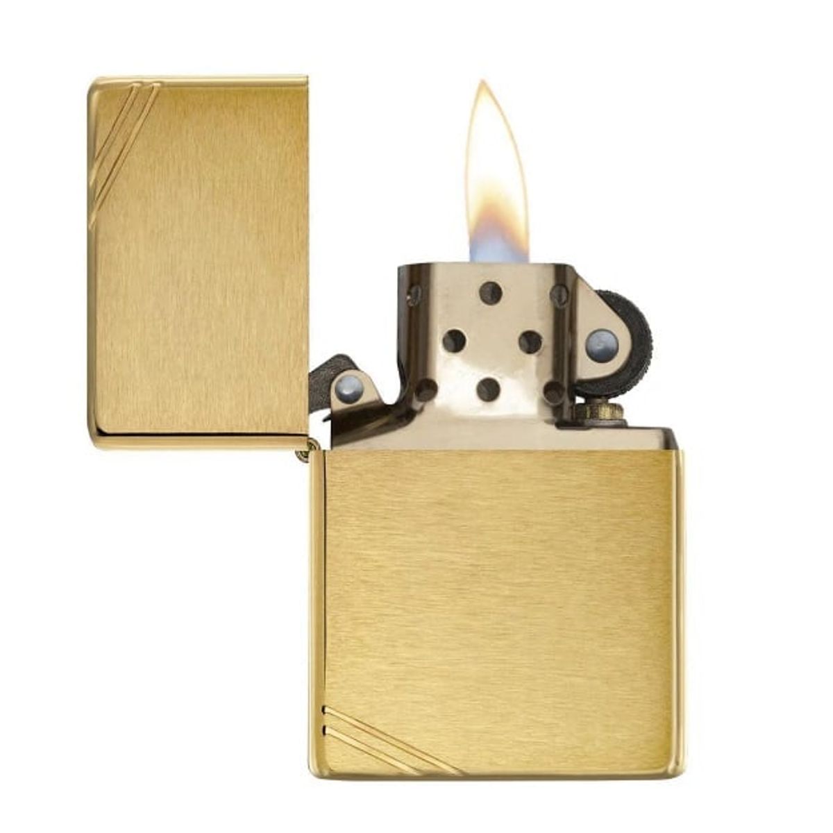 ZIPPO - Encendedor Zippo Brushed Brass Vintage with Slashes