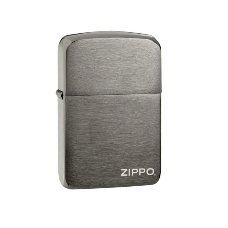 ZIPPO - Encendedor Zippo 1941 REPLICA BLACK ICE WITH LOGO