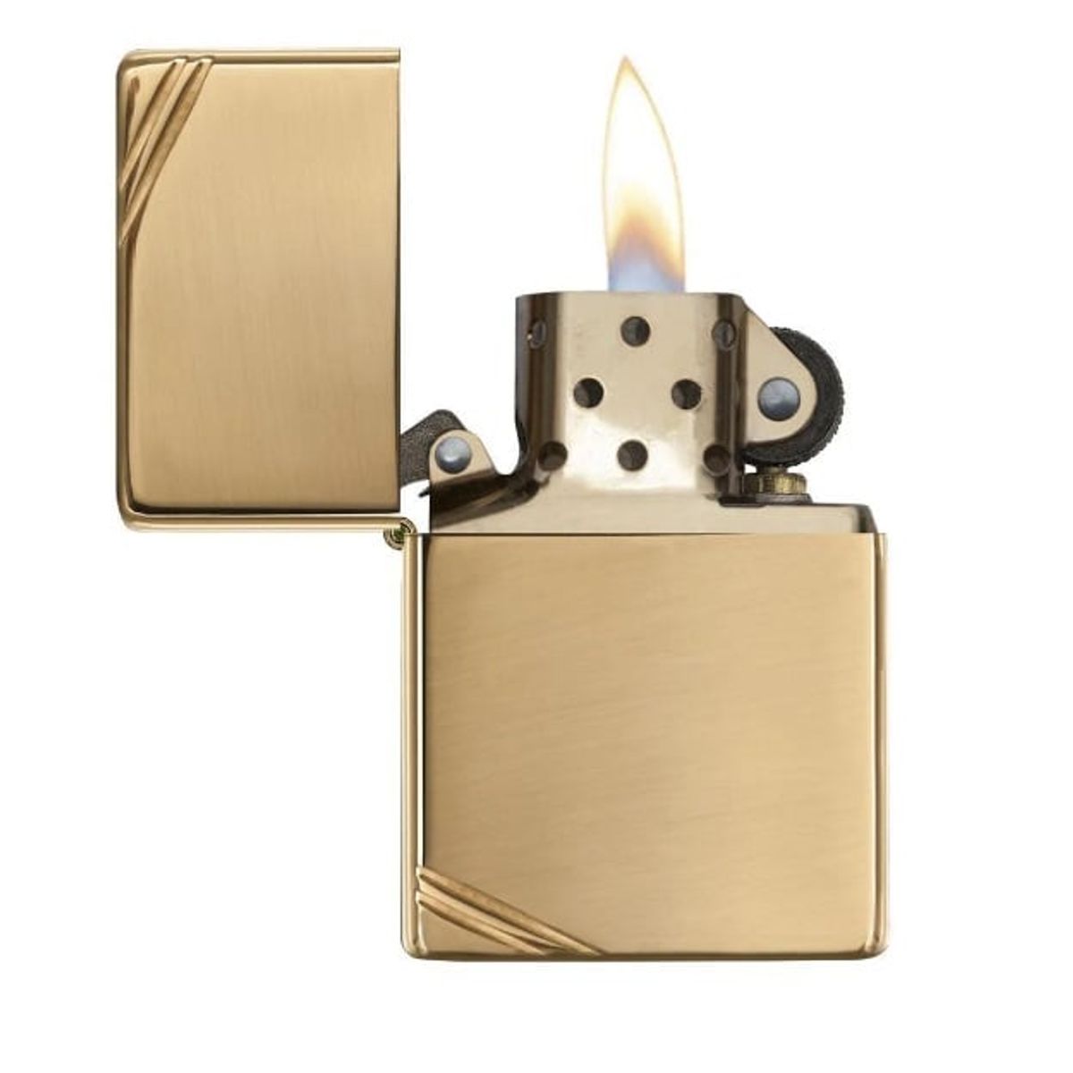 ZIPPO - Encendedor Zippo High Polish Brass Vintage with Slashes