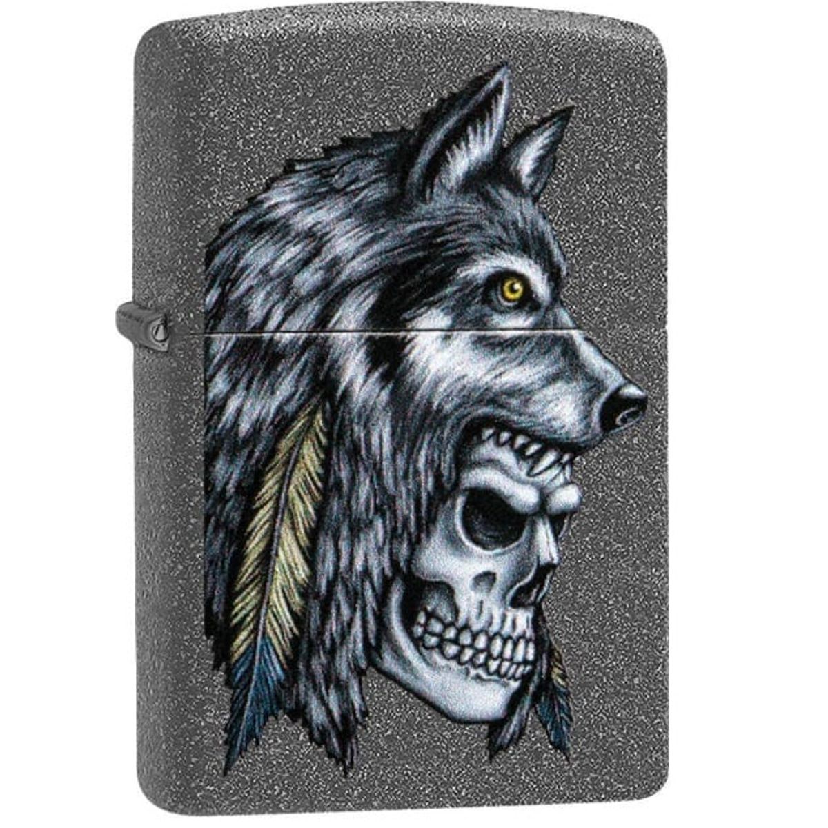 ZIPPO - Encendedor Zippo Wolf Skull Feather Design