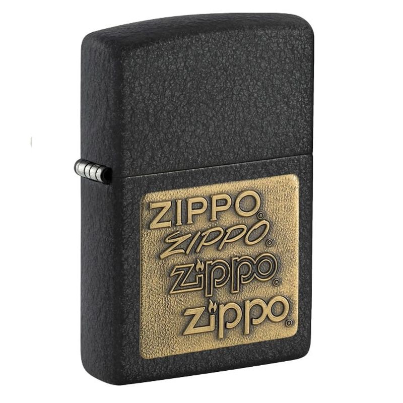 ZIPPO - Encendedor Zippo Black Crackle® Gold Zippo Logo