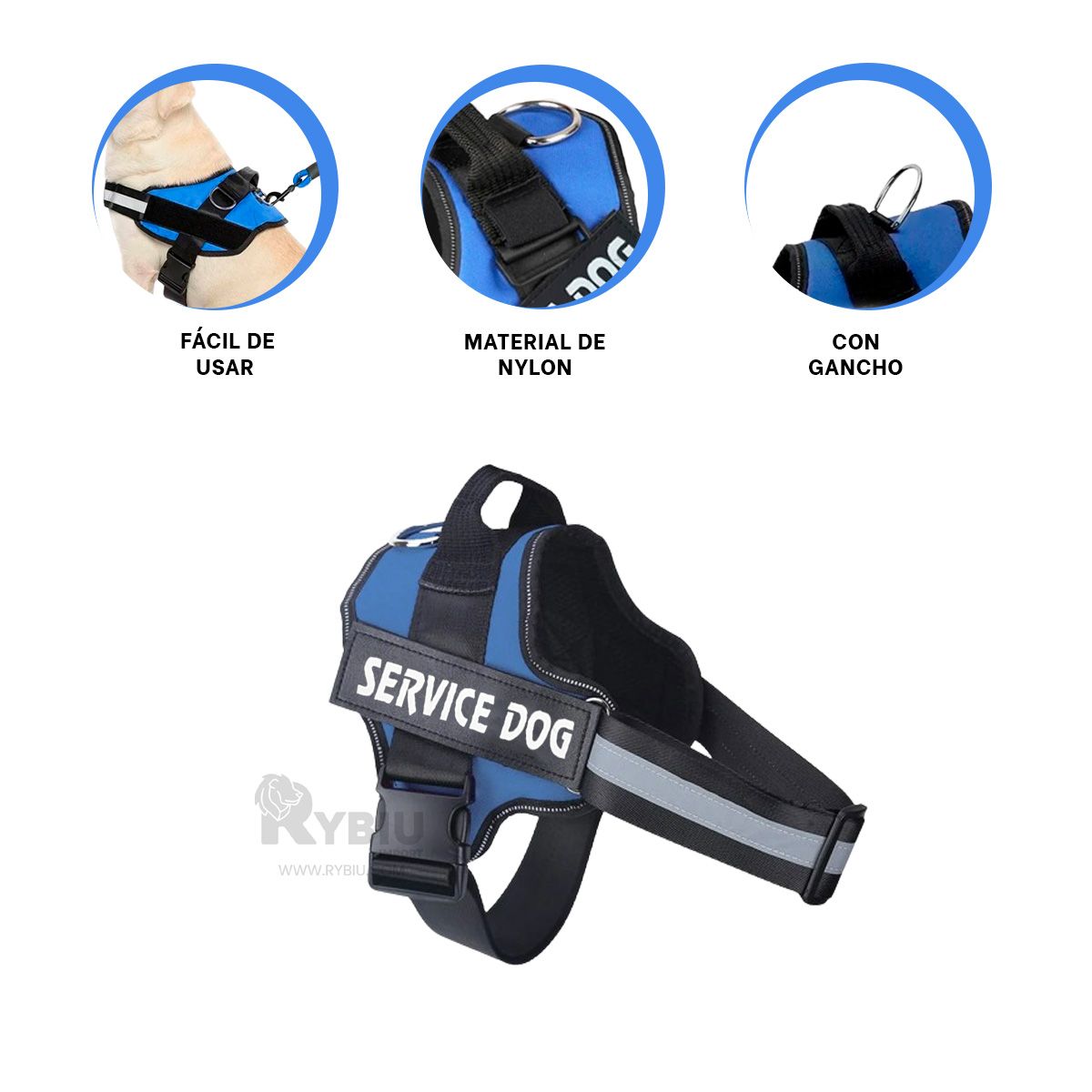 RYBIU IMPORT - Pechera de Perros Talla XL en Azul Y+Post-it Adhesivos