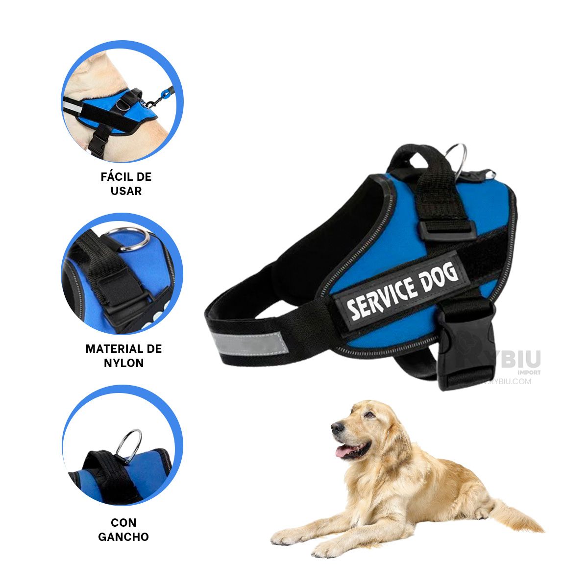RYBIU IMPORT - Pechera de Perros Talla XL en Azul Y+Post-it Adhesivos