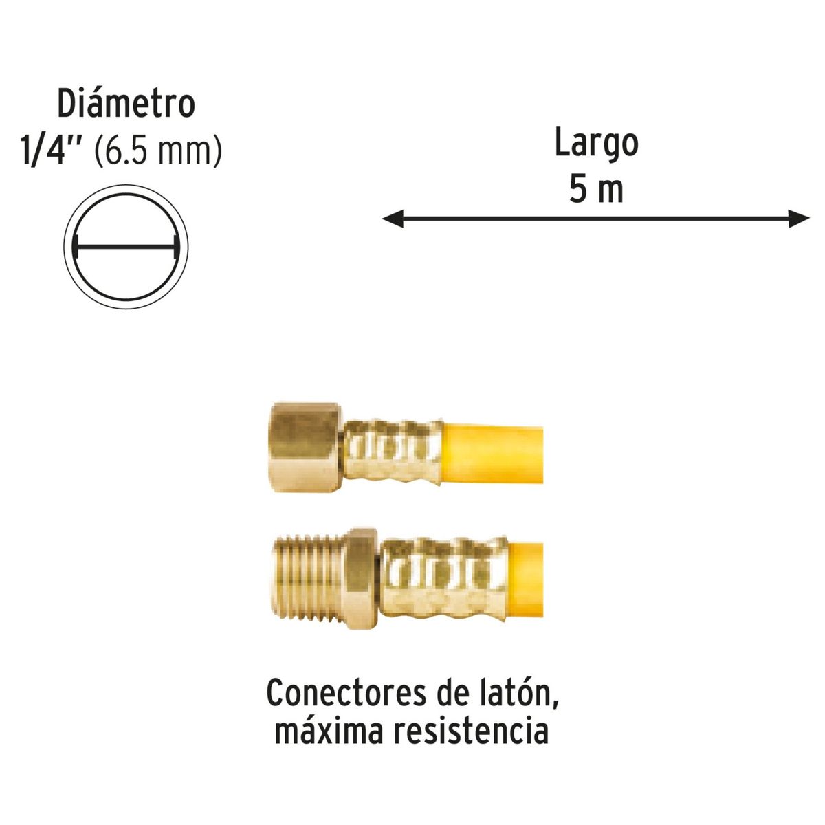 TRUPER - Kit Manguera de aire para compresor, 5m Pretul, 6 conectores rápidos.