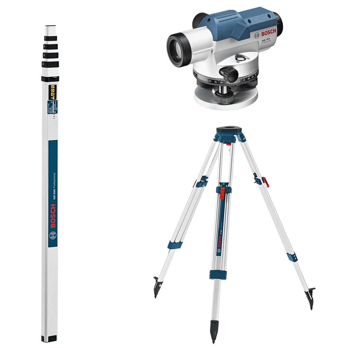 BOSCH - Combo Nivel óptico GOL 32 D +Trípode BT 160 +Regla Medición 5m Bosch
