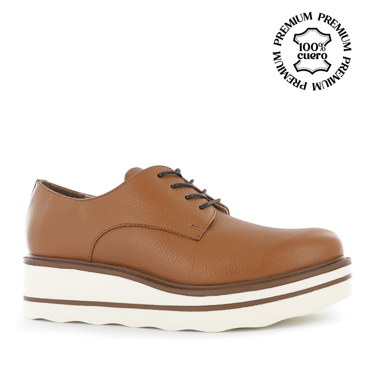 ECCO - Zapatos Oxford Pasador Mujer Ecco Luanna03 Café Claro Cuero Natural