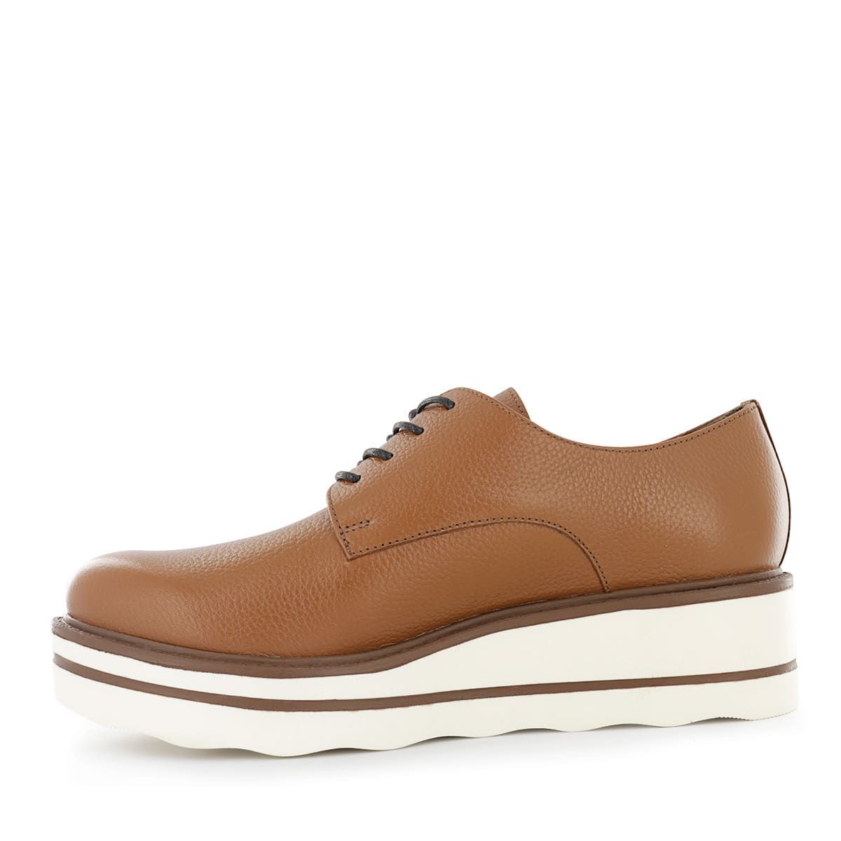 ECCO - Zapatos Oxford Pasador Mujer Ecco Luanna03 Café Claro Cuero Natural