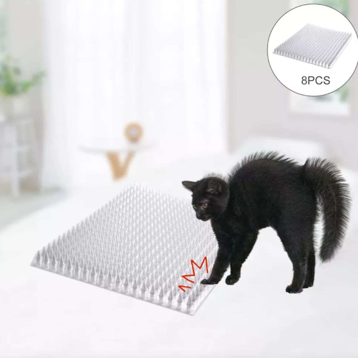 GENERICO - PACK X8 ALFOMBRILLA CON PÚAS PARA GATOS 33.8 X 42 CM